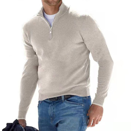 Heren V-hals pullover van zachte katoenmix