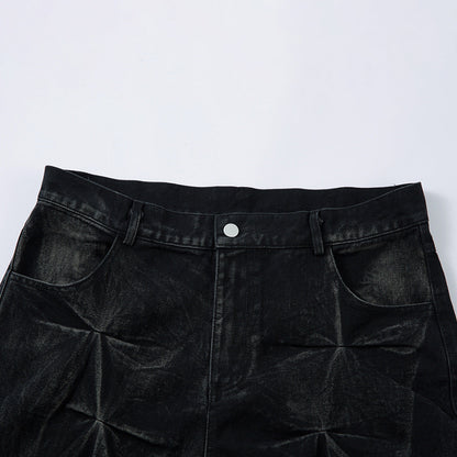 Vintage Pleated Wash Jeans