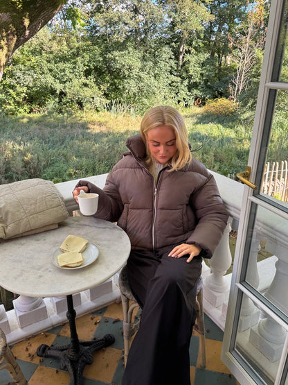 Short Puffer Jacket - Licorice